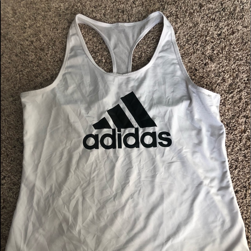 White Adidas Fit Tank Top